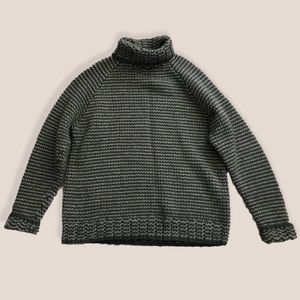 Vintage 90s Y2k J. Crew Chunky Oversized Boxy Wool Turtleneck Sweater